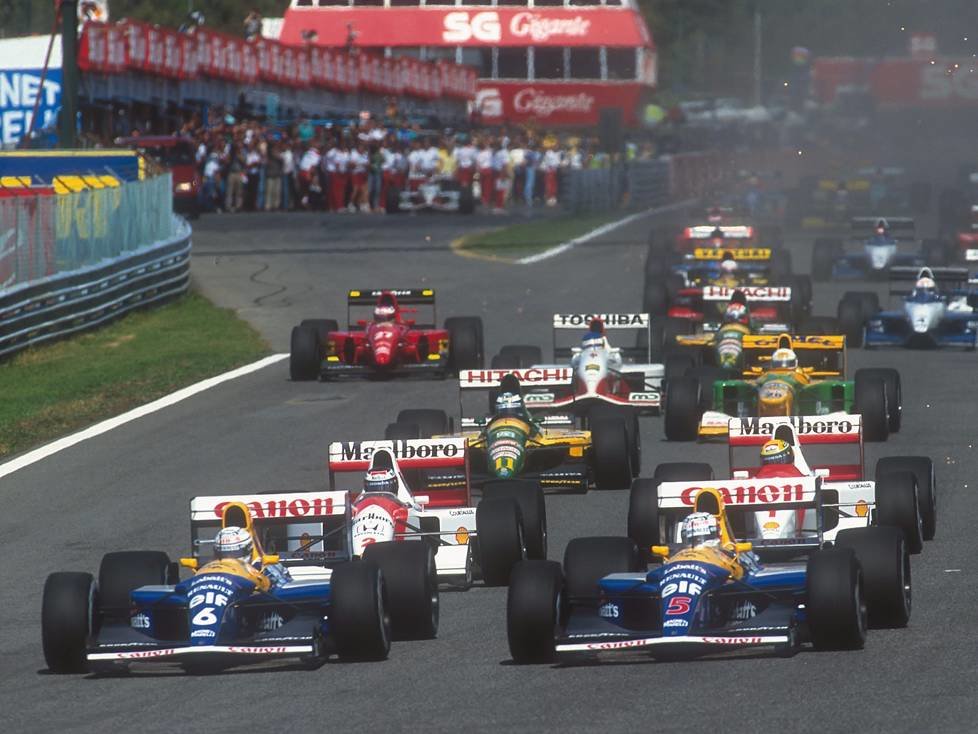 Riccardo Patrese, Nigel Mansell, Gerhard Berger, Mika Häkkinen, Jean Alesi